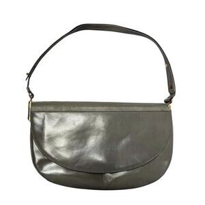 DEADSTOCK Rodo Gray Leather Accordion Shoulder Bag - NWT Vintage Italian Purse